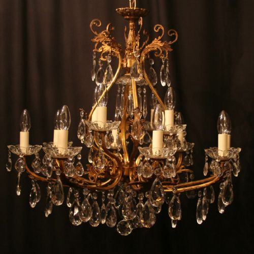 An Italian Gilded 13 Light Antique Chandelier