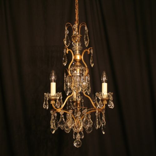 A French Birdcage 4 Light Antique Chandelier