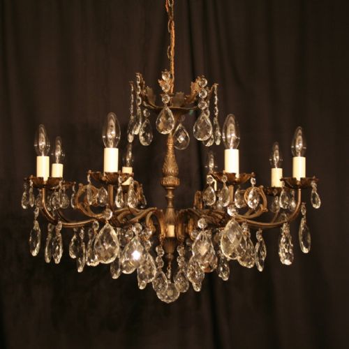 An Italian Gilded 8 Light Antique Chandelier