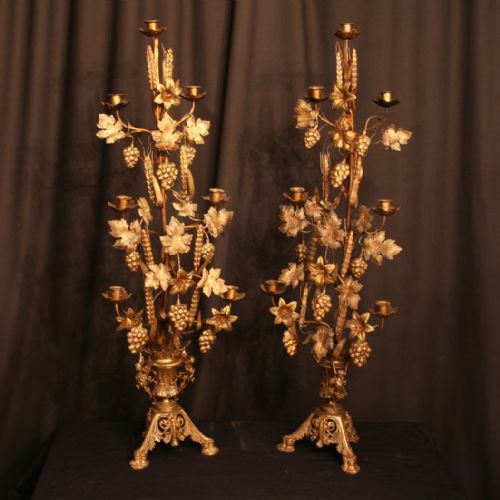 A French Pair of Gilded Antique Candelabra