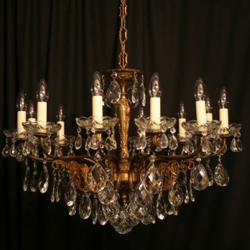 An Italian Gilded Cast Brass 10 Light Antique Chandelier