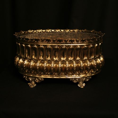 A French Brass Oval Planter/jardinere