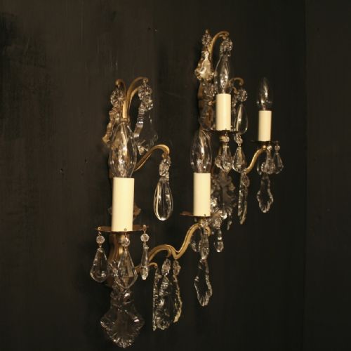A French Pair of Gilded Antique Wall Lights