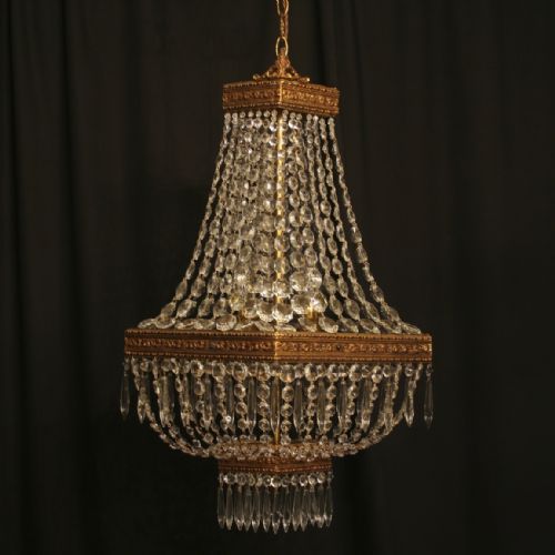 An Italian Gilded 4 Light Tent Antique Chandelier