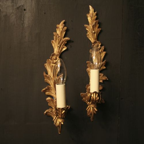 An Italian Pair of Single Arm Antique Wall Lights