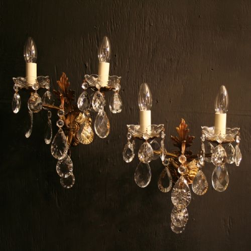 An Italian Pair of Twin Arm Antique Wall Lights