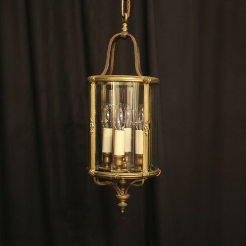 A French Gilded Four Light Antique Hall Lantern