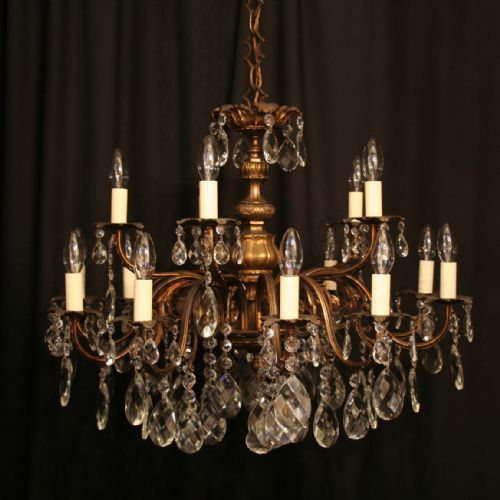 An Italian 15 Light Double Tiered Antique Chandelier