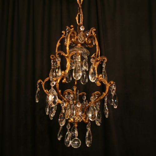 An Italian Gilded Single Light Antique Chandelier