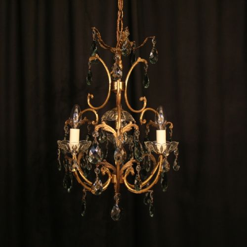 A French Gilded Birdcage 4 Light Antique Chandelier