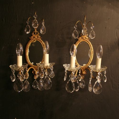 A French Pair of Gilded Twin Arm Antique Girandoles