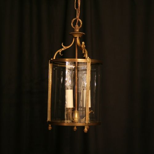 A French Bronze Triple Light Antique Circular Lantern