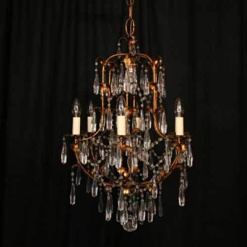 A Florentine Gilded 6 Light Antique Chandelier
