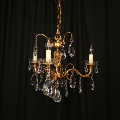 An Italian Bronze Triple Light Antique Chandelier