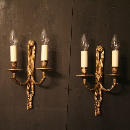 A French Pair of Rope Antique Wall Lights