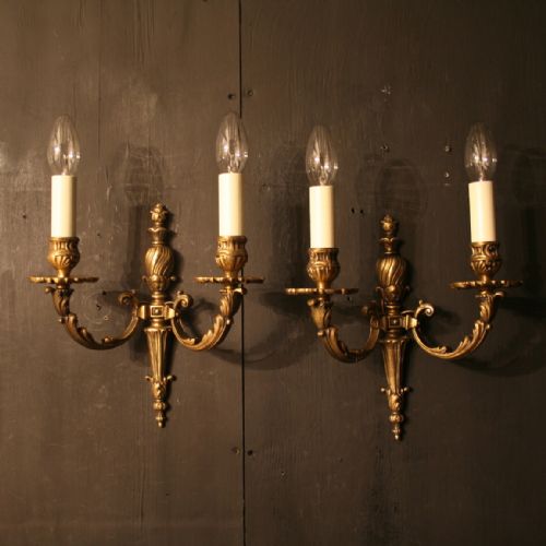 A French Pair of Twin Arm Antique Wall Lights