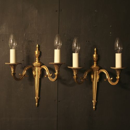A French Pair of Twin Arm Antique Wall Lights