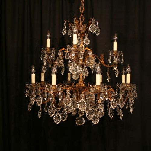 An Italian Gilded 12 Light Antique Chandelier