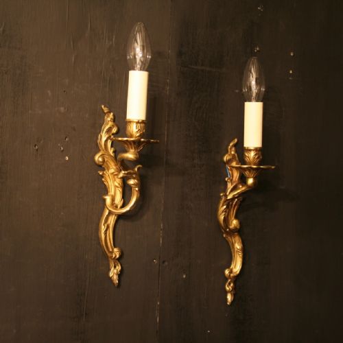 A Pair of Single Arm French Antique Wall Lights
