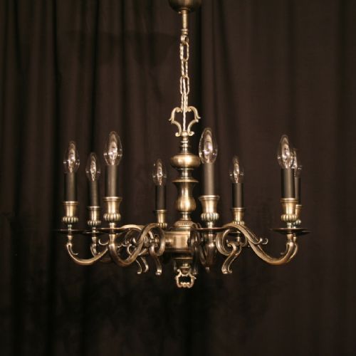 A Flemish Silver 8 Light Antique Chandelier