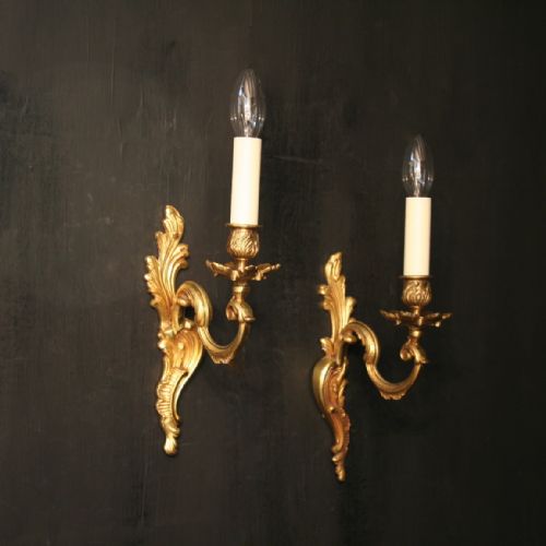 A Pair of Single Arm French Antique Wall Lights
