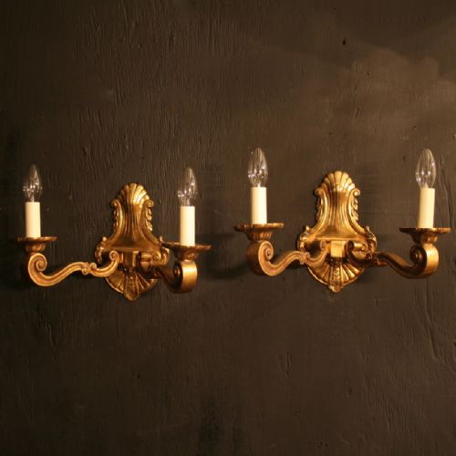 A French Pair of Bronze Antique Wall Lights