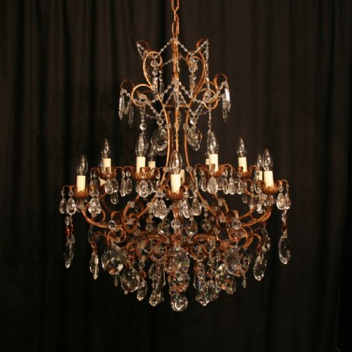 A Florentine Gilded 12 Light Antique Chandelier