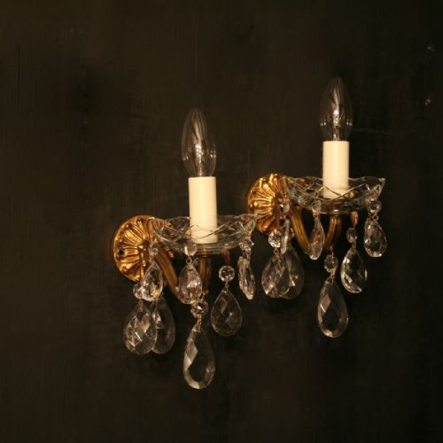A French Pair of Gilded Antique Wall Lights