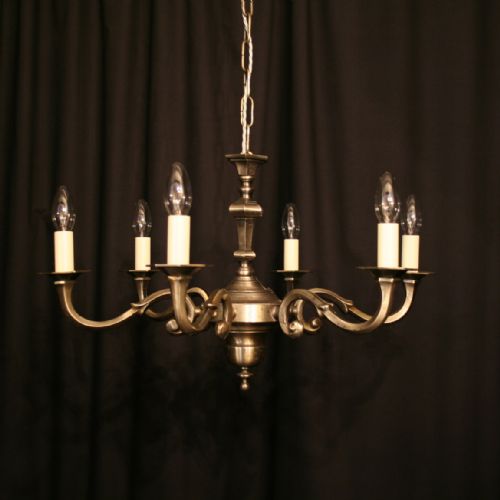 A French Silver 6 Light Antique Chandelier
