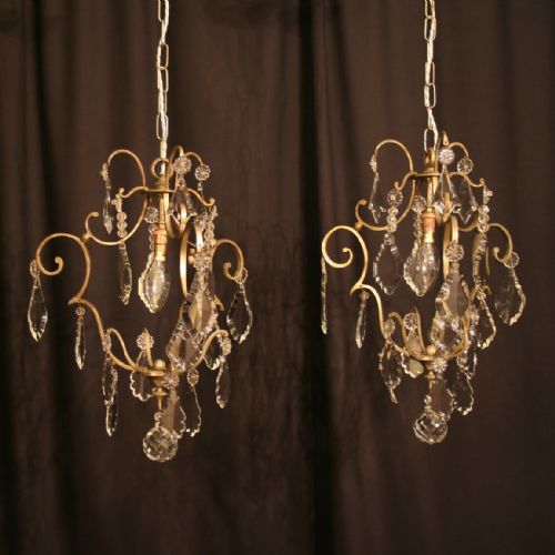 A French Pair of Silver Antique Chandeliers
