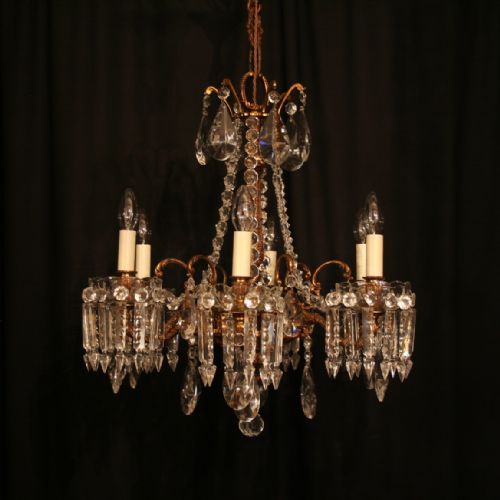 An Italian 6 Light Gilded Antique Chandelier