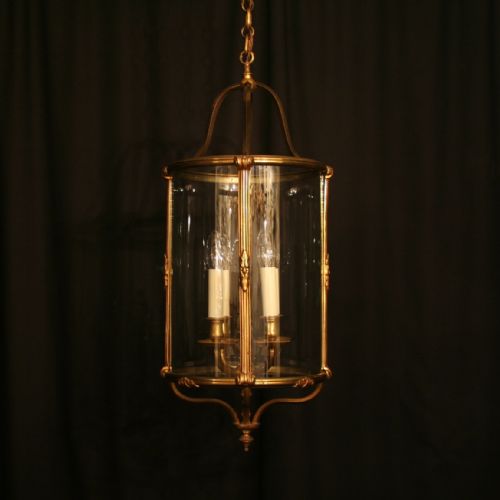 A Large French Gilded Antique Hall Lantern