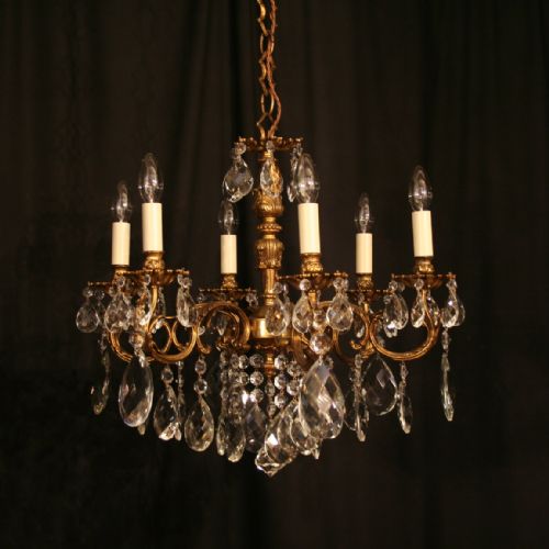 An Italian 6 Light Gilded Antique Chandelier