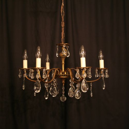 A Small Italian 6 Light Antique Chandelier