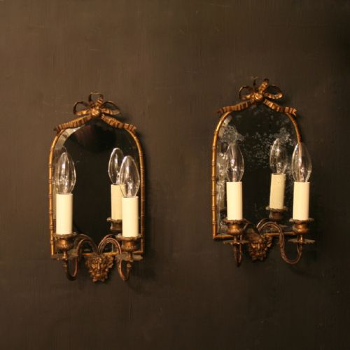 A French Pair of Bronze Twin Light Antique Girandoles