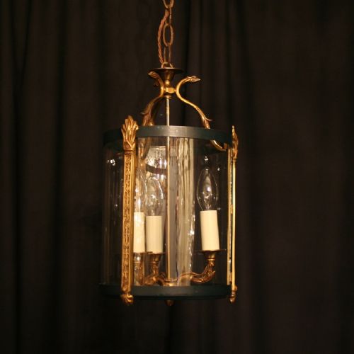 A French Empire Triple Light Antique Hall Lantern