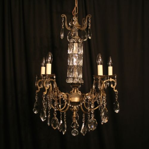 An Italian Silvered 5 Light Chandelier