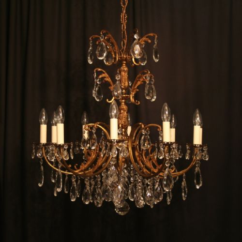 An Italian Gilded 10 Light Antique Chandelier