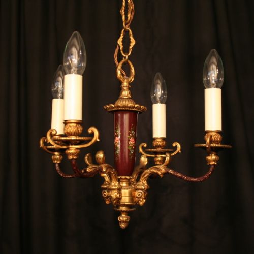 A French Gilded 4 Light Antique Chandelier