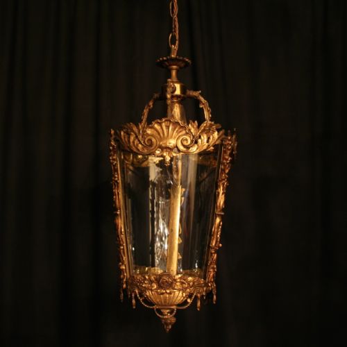 A French Gilded Bronze Antique Hall Lantern
