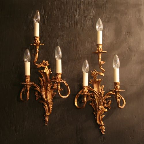 An Italian Pair of Triple Arm Wall Lights