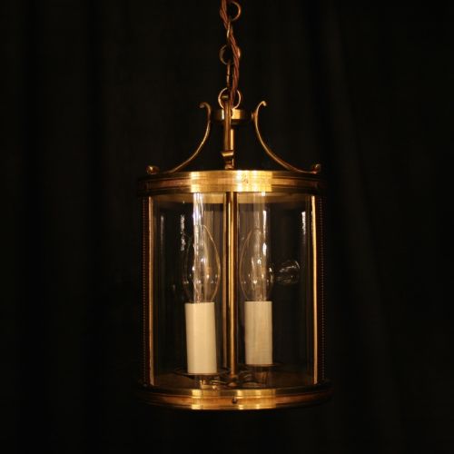 A Small French Gilded Antique Hall Lantern