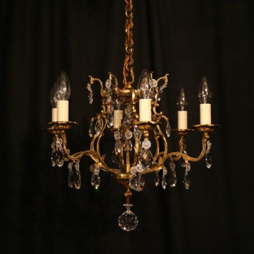 A French Birdcage 6 Light Swarovski Chandelier