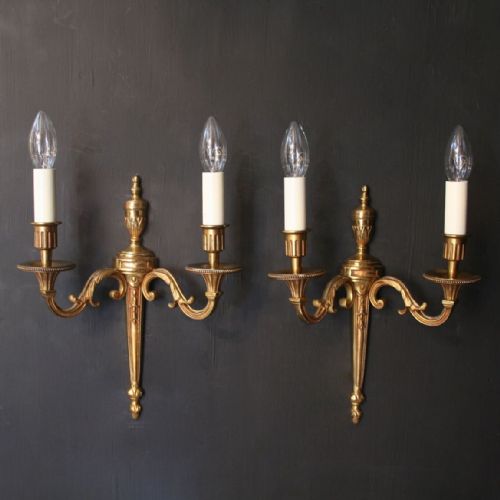 A French Pair of Gilded Twin Arm Wall Lights