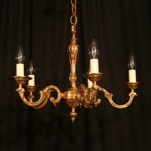 A French Pair of Bronze Antique Chandeliers