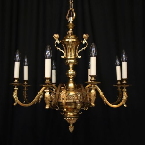 A French Bronze 8 Light Antique Chandelier