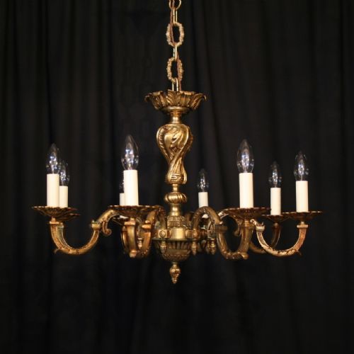 A French Gilded 8 Light Antique Chandelier