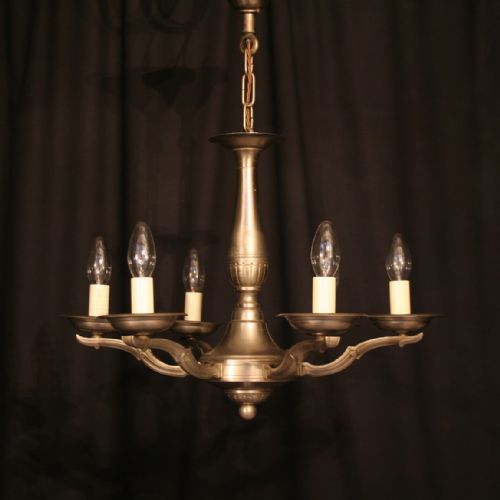 A Flemish Burnished Silver 6 Light Chandelier