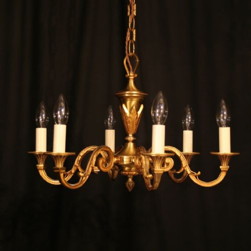 A French Gilded Bronze 6 Light Chandelier
