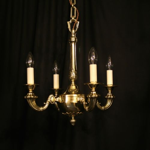 An English Cast Brass 4 Light Antique Chandelier